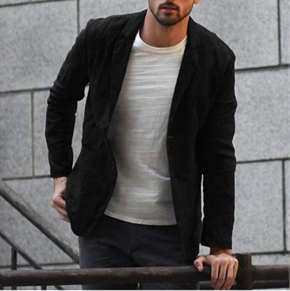 Mens Casual Cotton Linen Jacket