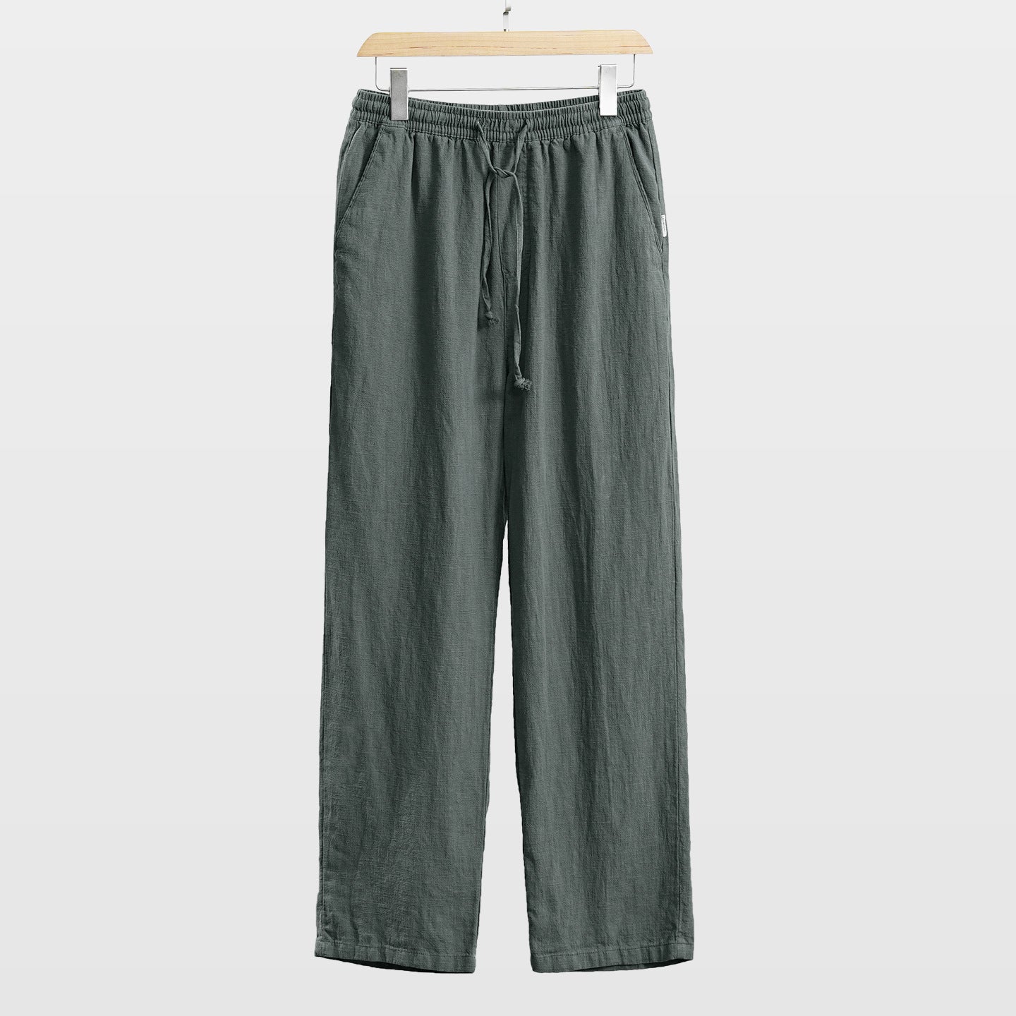 Mens casual cotton linen wide leg pants
