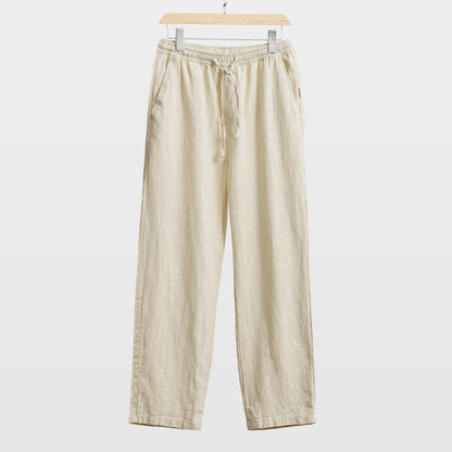 Mens casual cotton linen wide leg pants