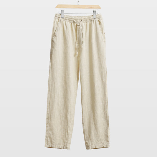 Mens casual cotton linen wide leg pants