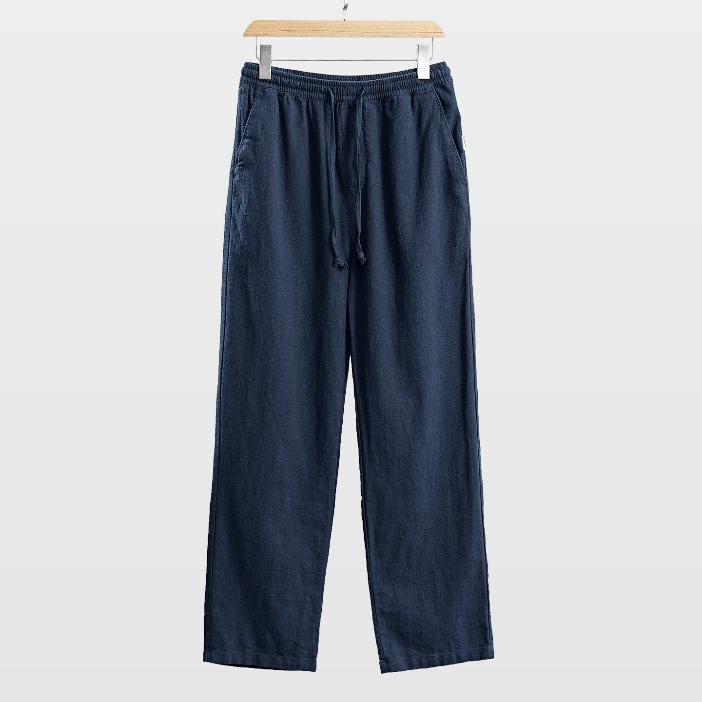 Mens casual cotton linen wide leg pants