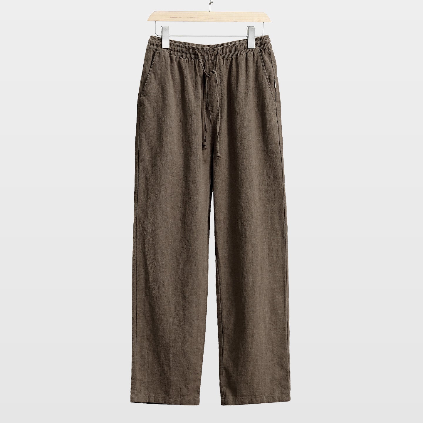 Mens casual cotton linen wide leg pants