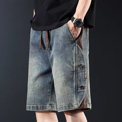 Mens Casual Denim Cargo Shorts