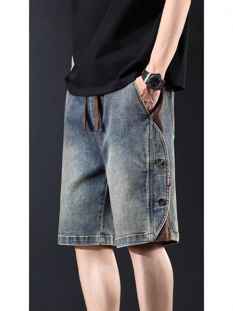 Mens Casual Denim Cargo Shorts
