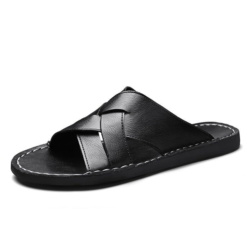 Mens Casual Flat Slippers with One Strap