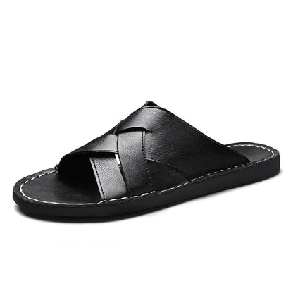 Mens Casual Flat Slippers with One Strap