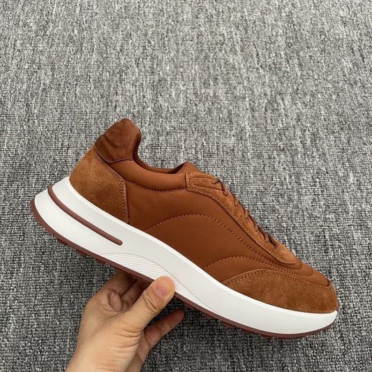 Mens Casual Lace-Up Suede Leather Shoes