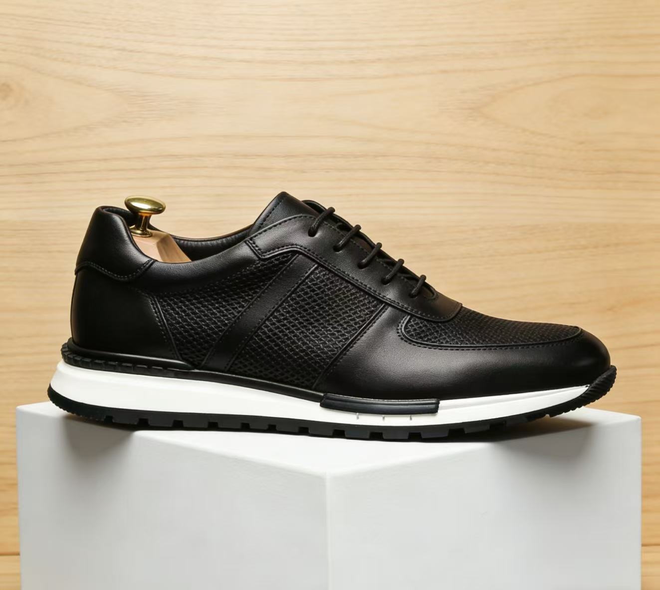 Mens Casual Leather Shoes Breathable Anti-Slip