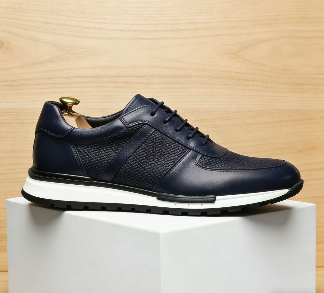 Mens Casual Leather Shoes Breathable Anti-Slip