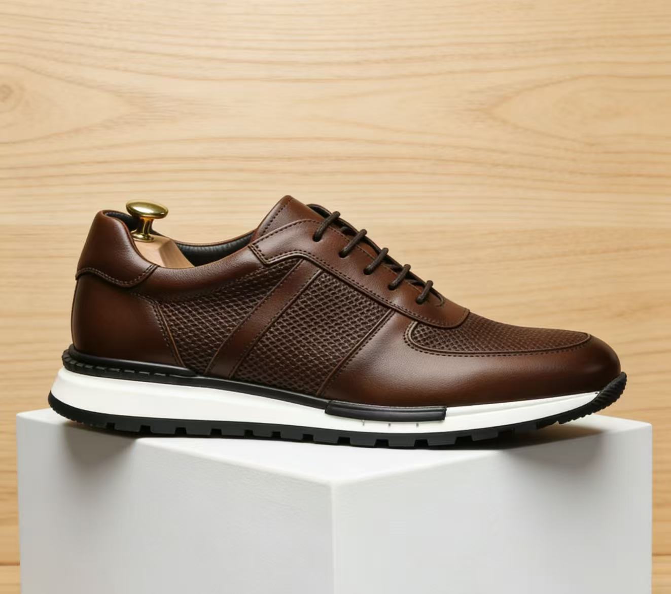 Mens Casual Leather Shoes Breathable Anti-Slip