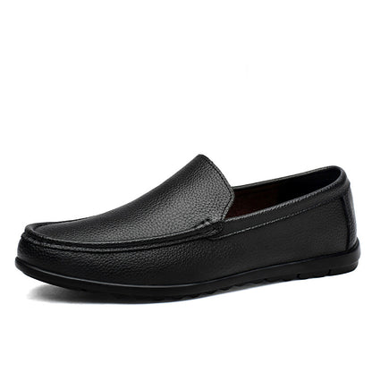 Mens Casual Leather Slip-On Loafers