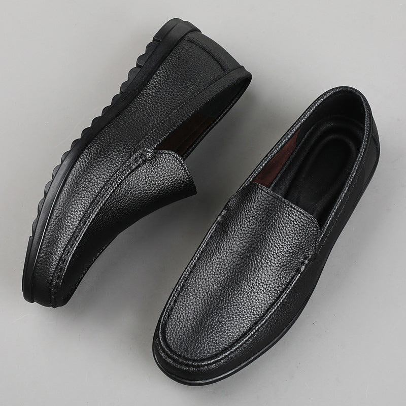Mens Casual Leather Slip-On Loafers