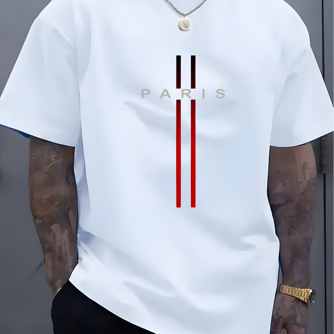 Mens Casual Letter Print Cotton T-shirt