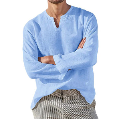 Mens Casual Linen Blend Shirt