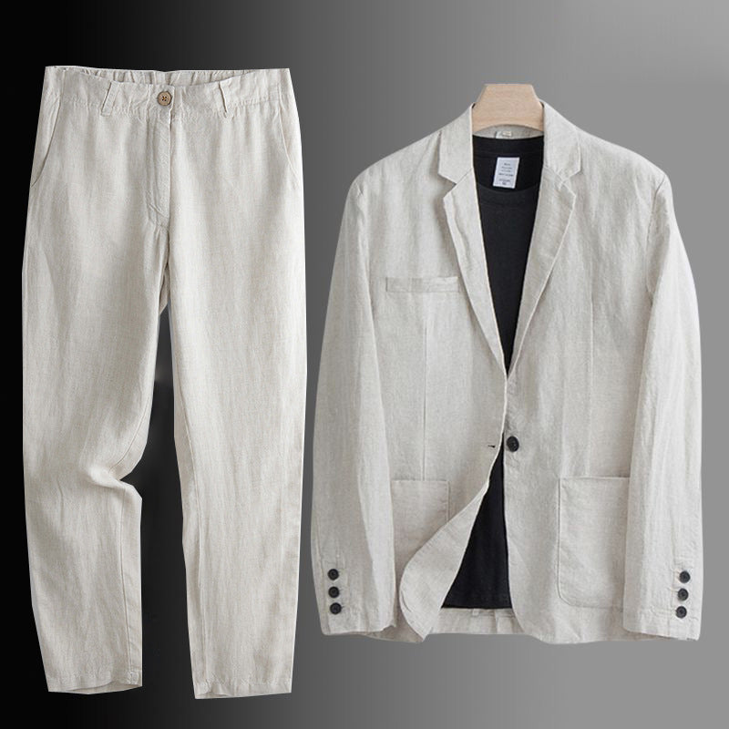 Mens Casual Linen Blend Suit Jacket