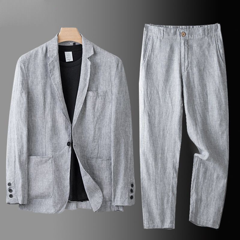 Mens Casual Linen Blend Suit Jacket