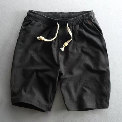 Mens Casual Linen Drawstring Shorts