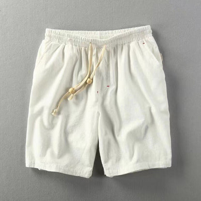 Mens Casual Linen Drawstring Shorts