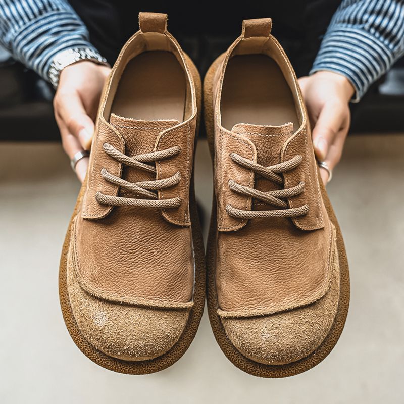 Mens Casual Retro Low-Cut Leather Boots