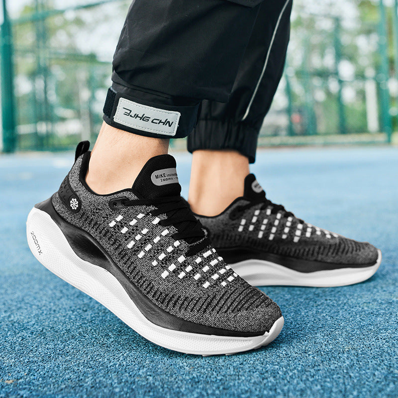 Mens Casual Running Shoes Thick Sole Breathable