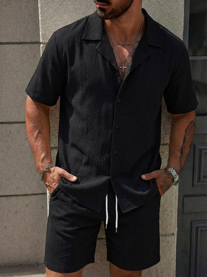 Mens Casual Shirt and Shorts Set