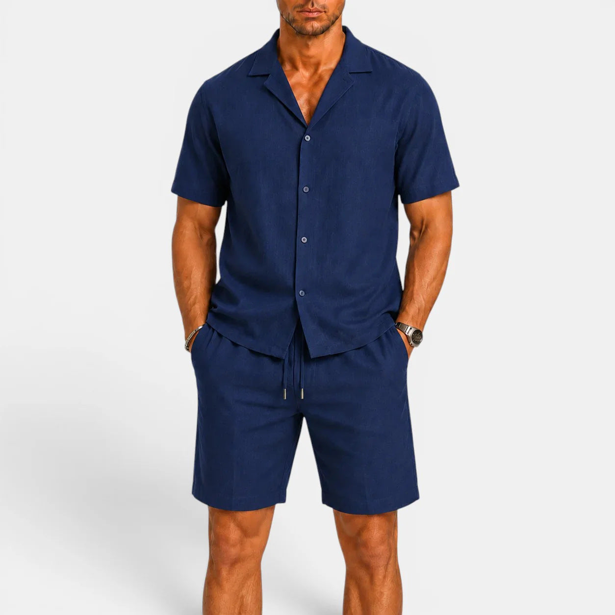 Mens Casual Shirt and Shorts Set