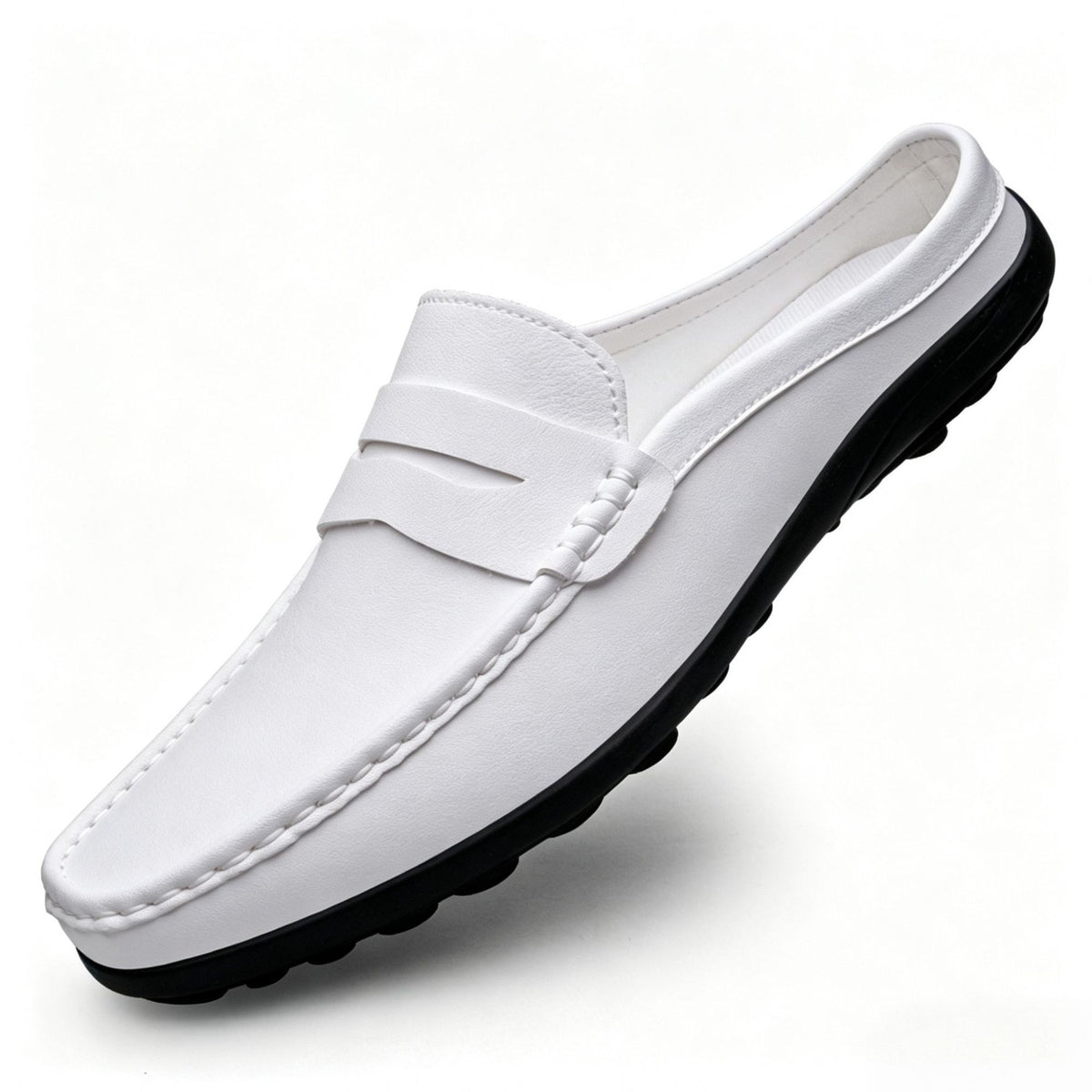 Mens Casual Slip-On Leather Slippers