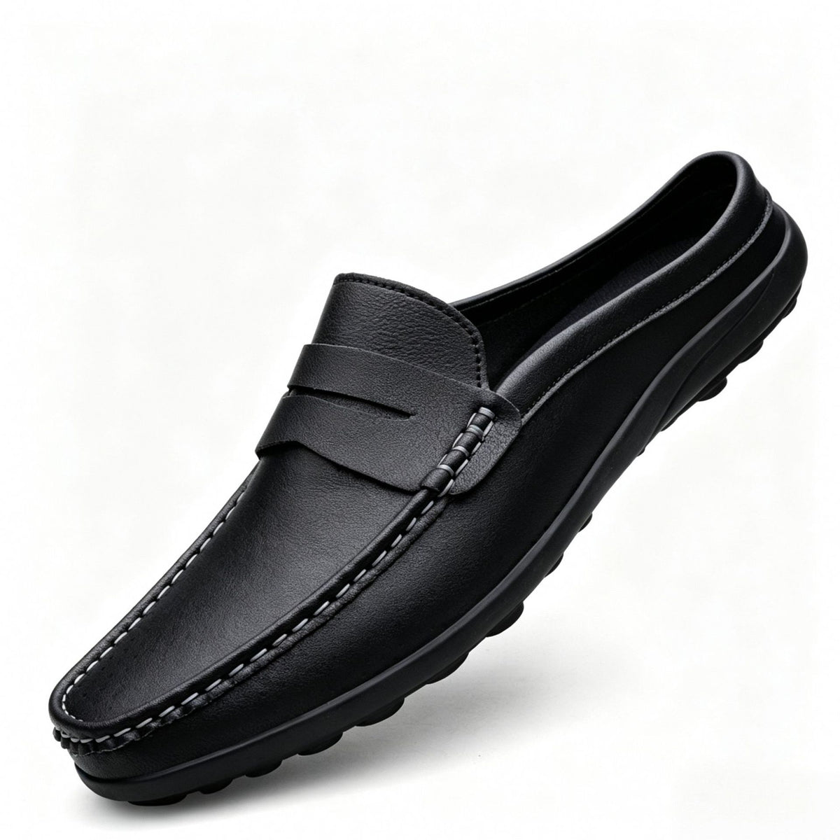 Mens Casual Slip-On Leather Slippers