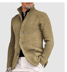 Mens Casual Solid Color Knit Jacket
