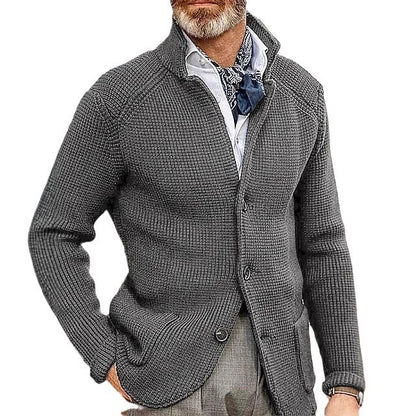 Mens Casual Solid Color Knit Jacket
