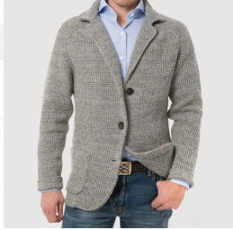 Mens Casual Solid Color Knit Jacket