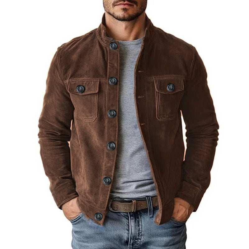 Mens Casual Suede Jacket