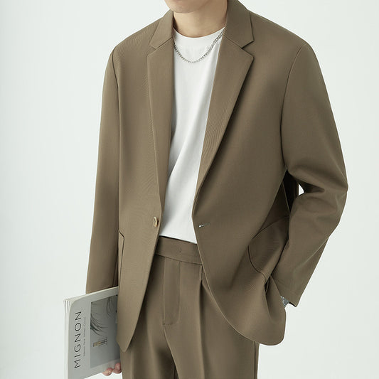 Mens Casual Suit Jacket and Trousers Set