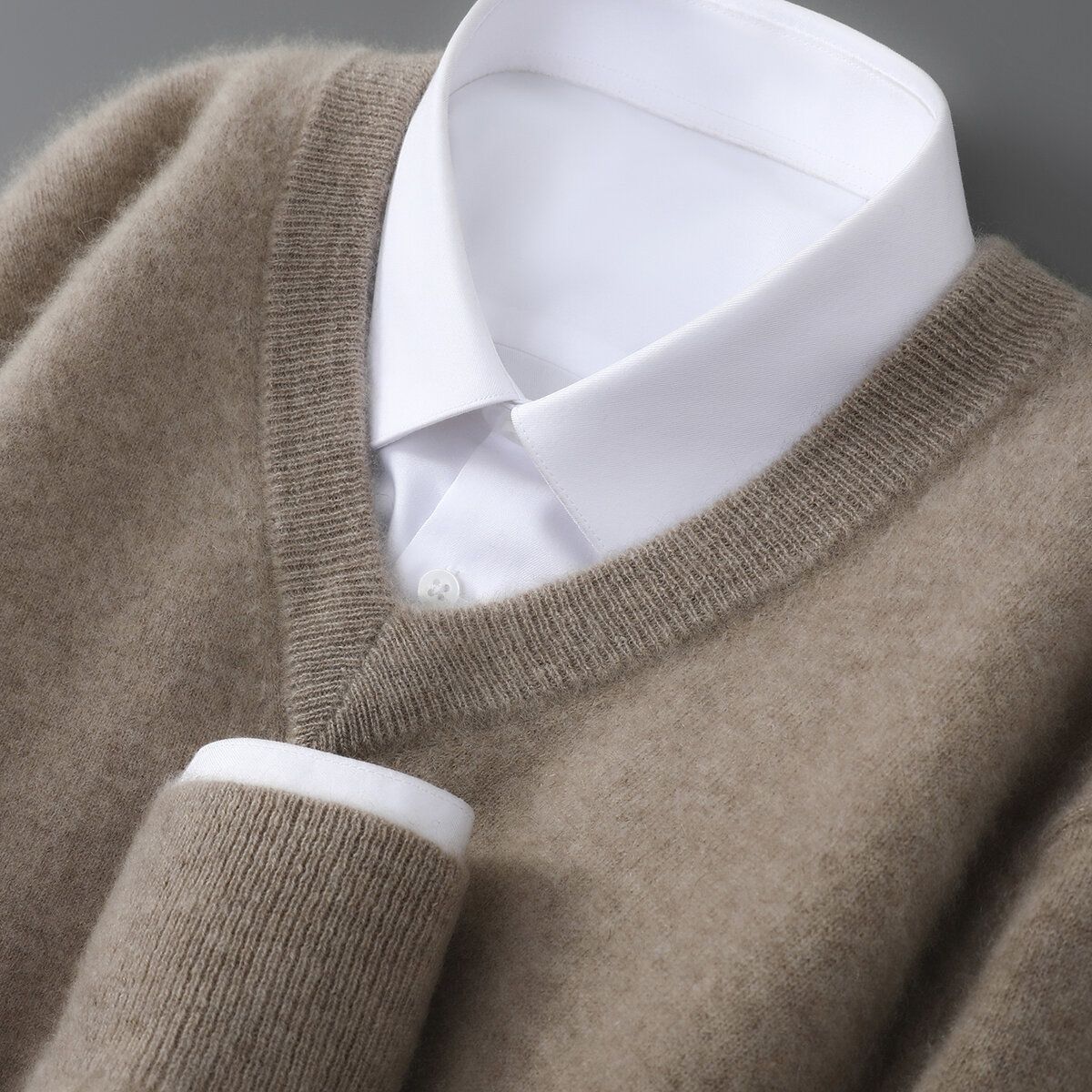 Mens Casual V-Neck Knit Sweater