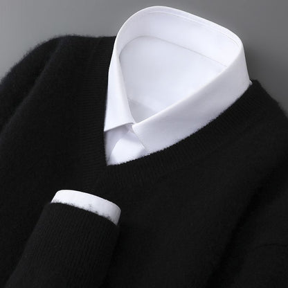 Mens Casual V-Neck Knit Sweater