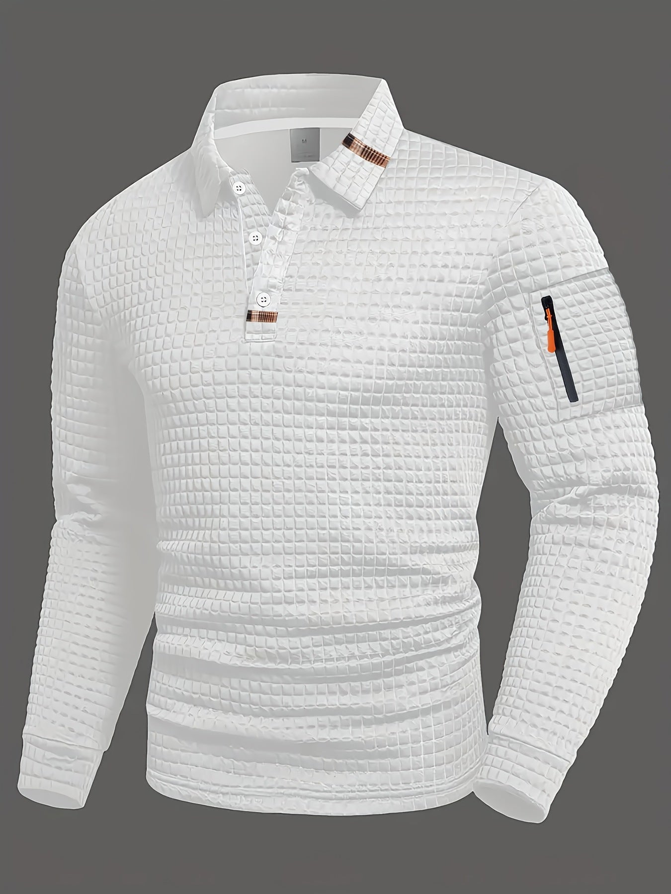 Mens Checkerboard Patchwork Polo Shirt