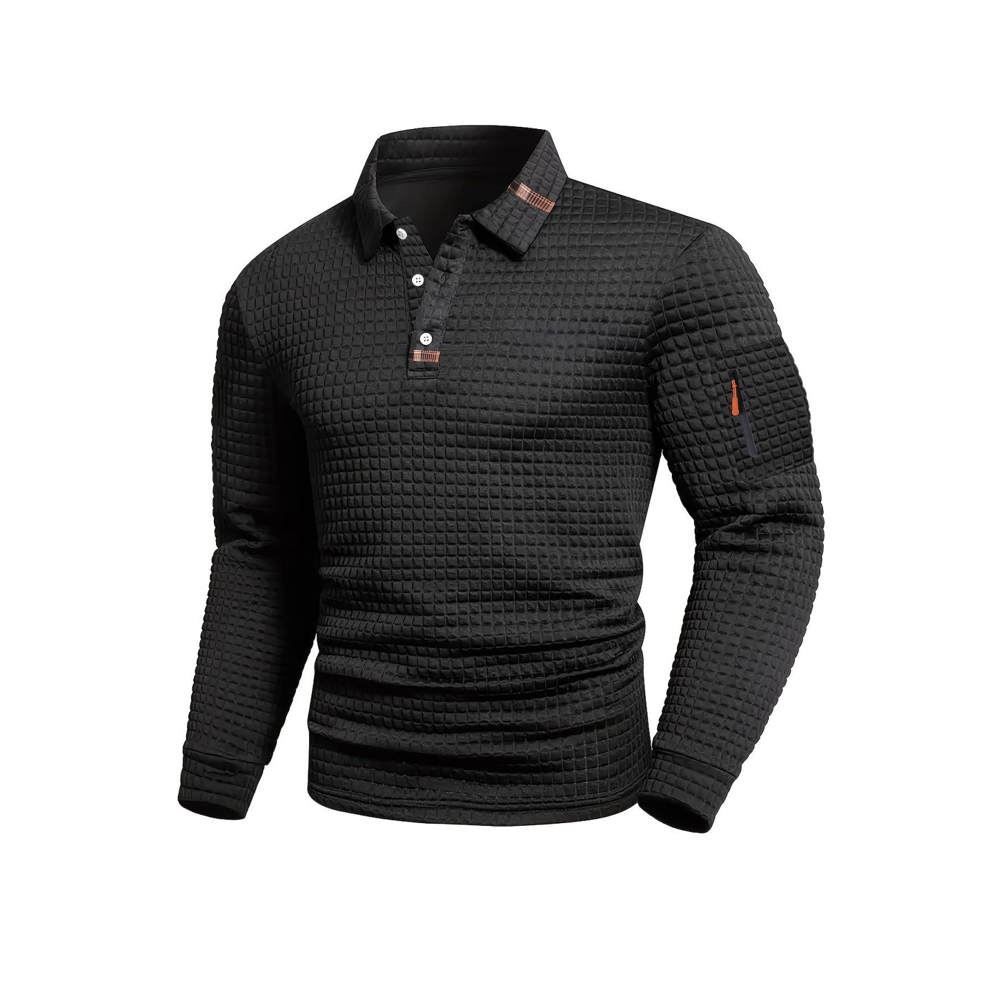 Mens Checkerboard Patchwork Polo Shirt