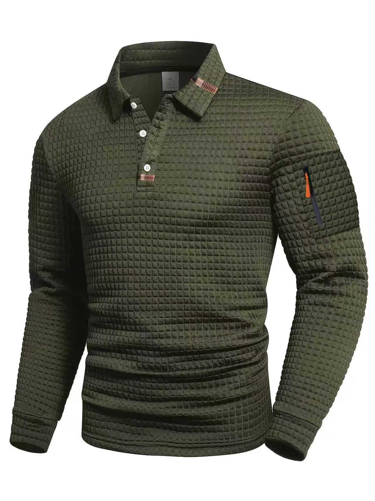 Mens Checkerboard Patchwork Polo Shirt