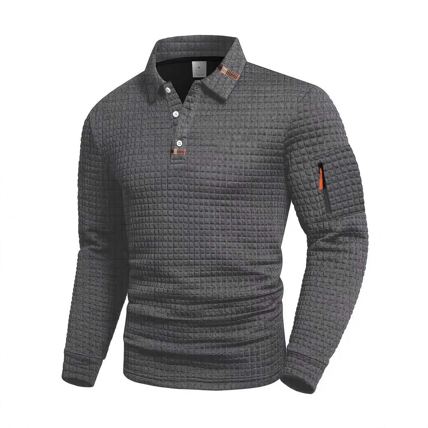 Mens Checkerboard Patchwork Polo Shirt