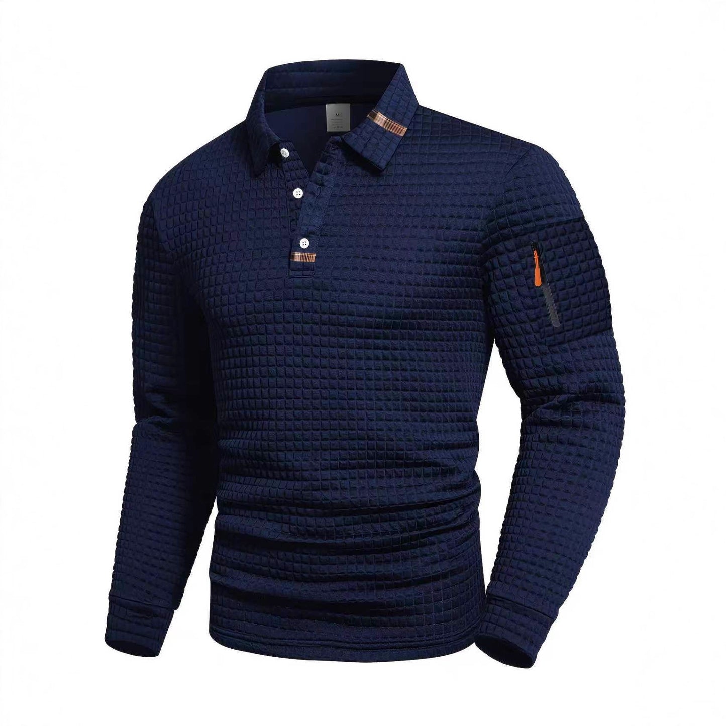 Mens Checkerboard Patchwork Polo Shirt