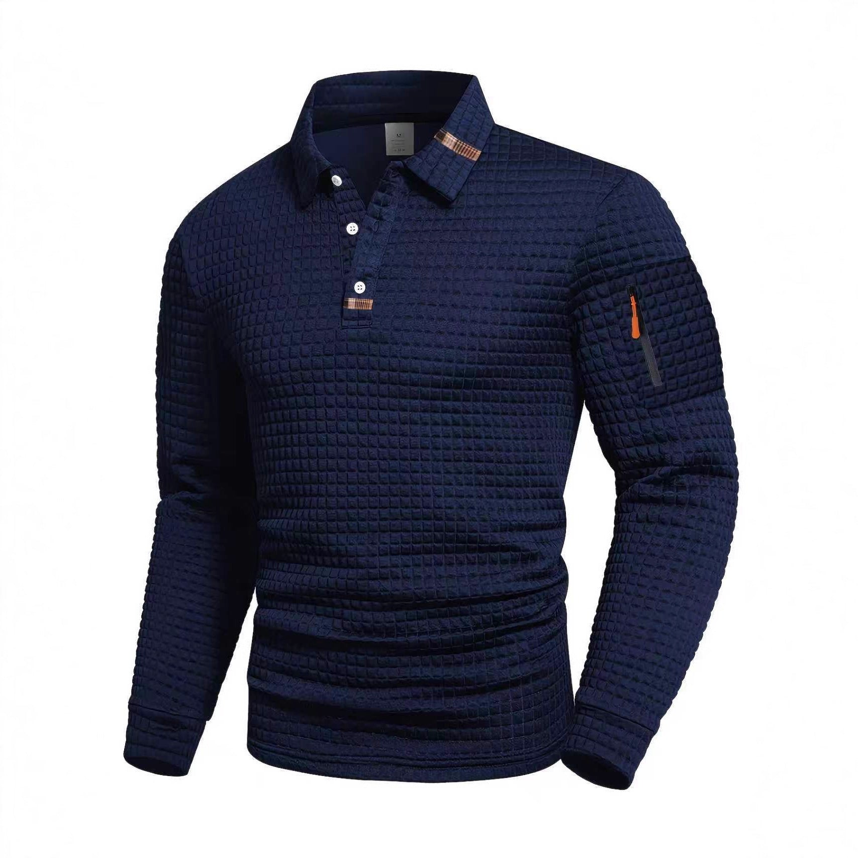 Mens Checkerboard Patchwork Polo Shirt