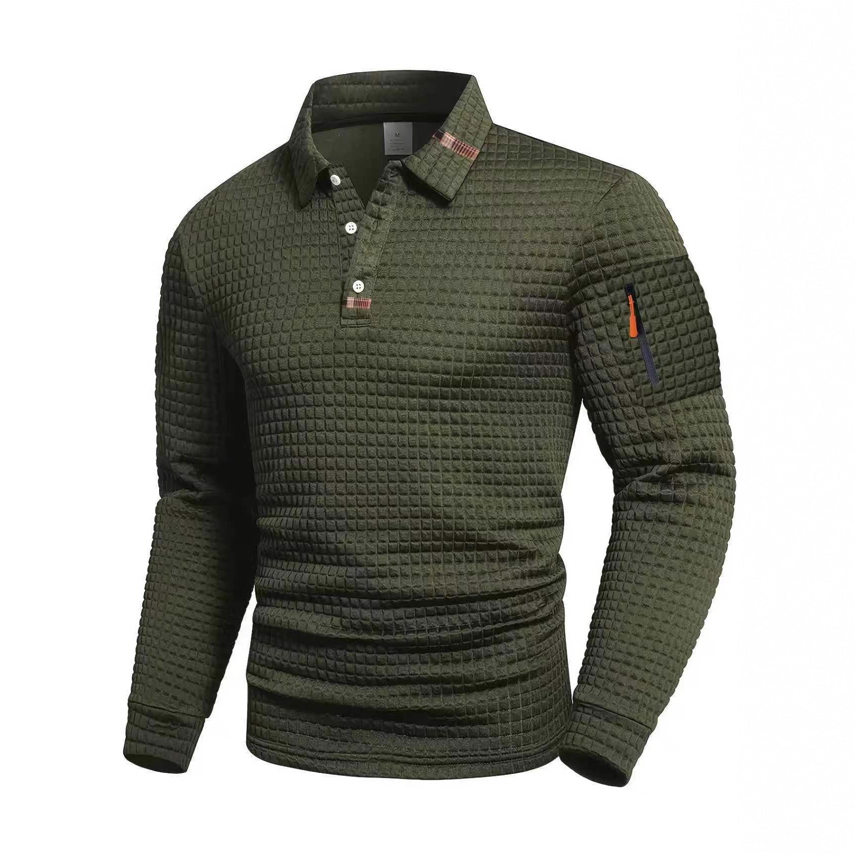 Mens Checkerboard Patchwork Polo Shirt