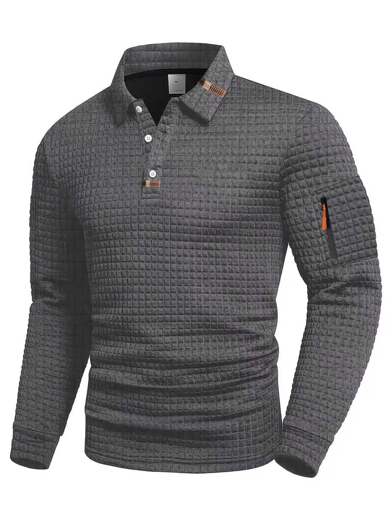 Mens Checkerboard Patchwork Polo Shirt