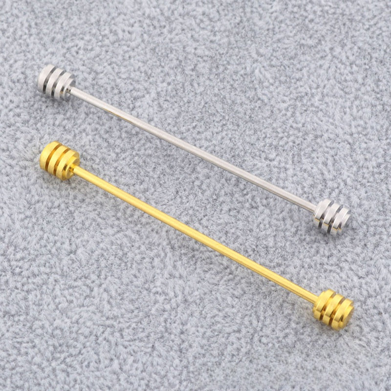 Mens Collar Pin Spiral Clasp Geometric Design