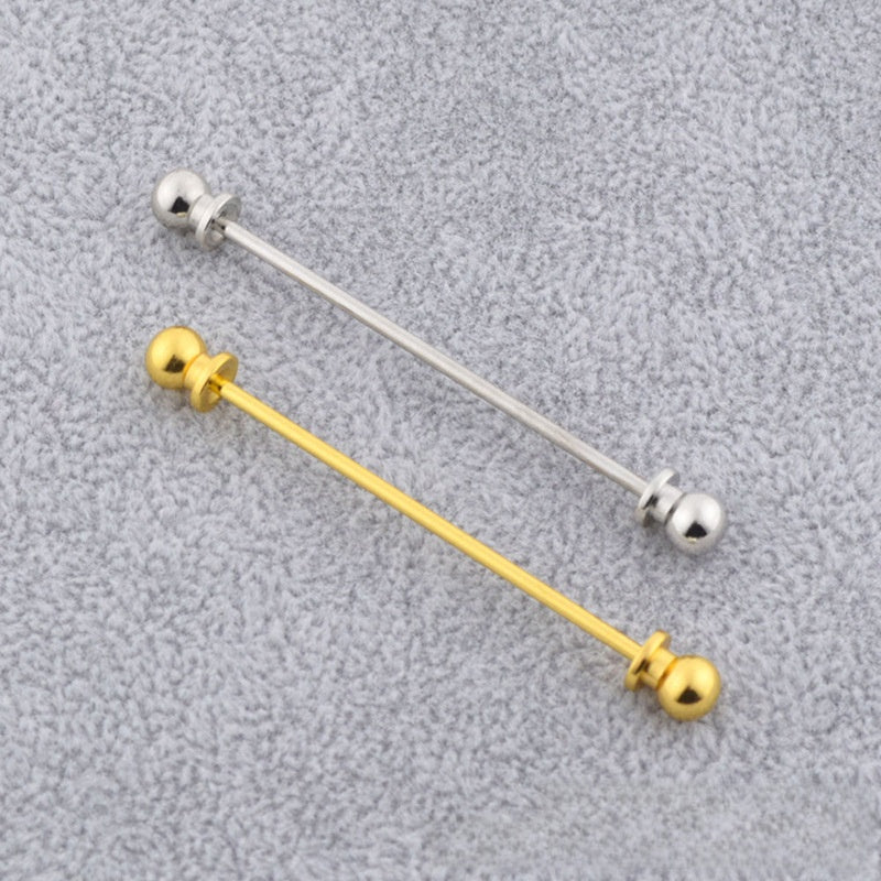 Mens Collar Pin Spiral Clasp Geometric Design