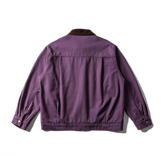 Mens Color Block Embroidered Lapel Jacket