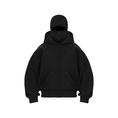 Mens Color Block Hooded Zip Sweatshirt