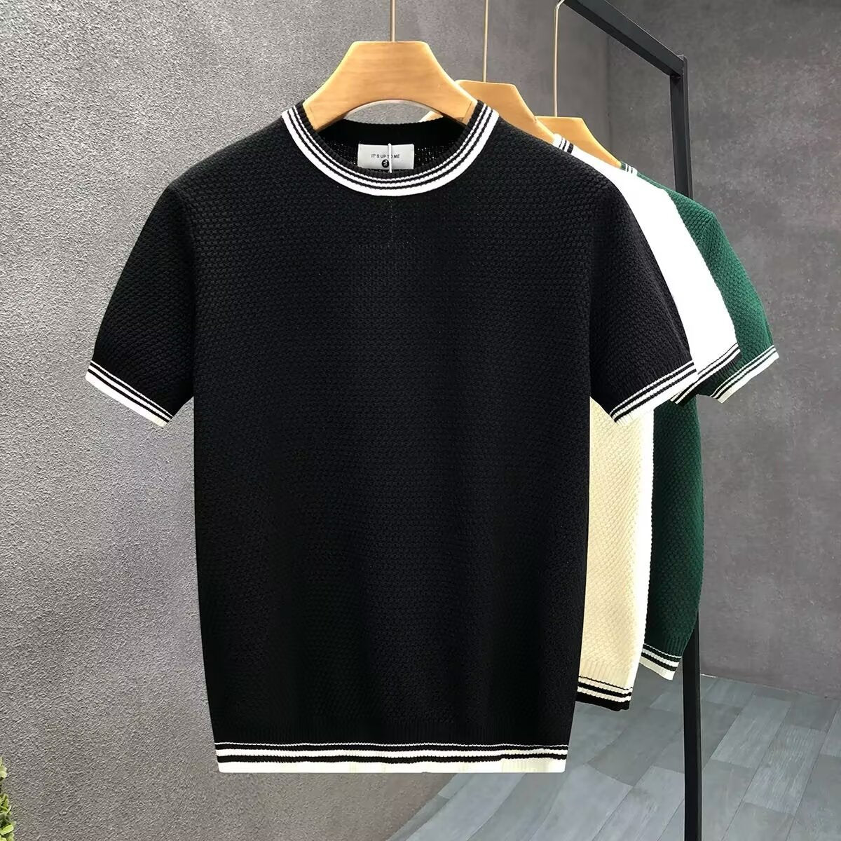 Mens Color Block Knit Shirt