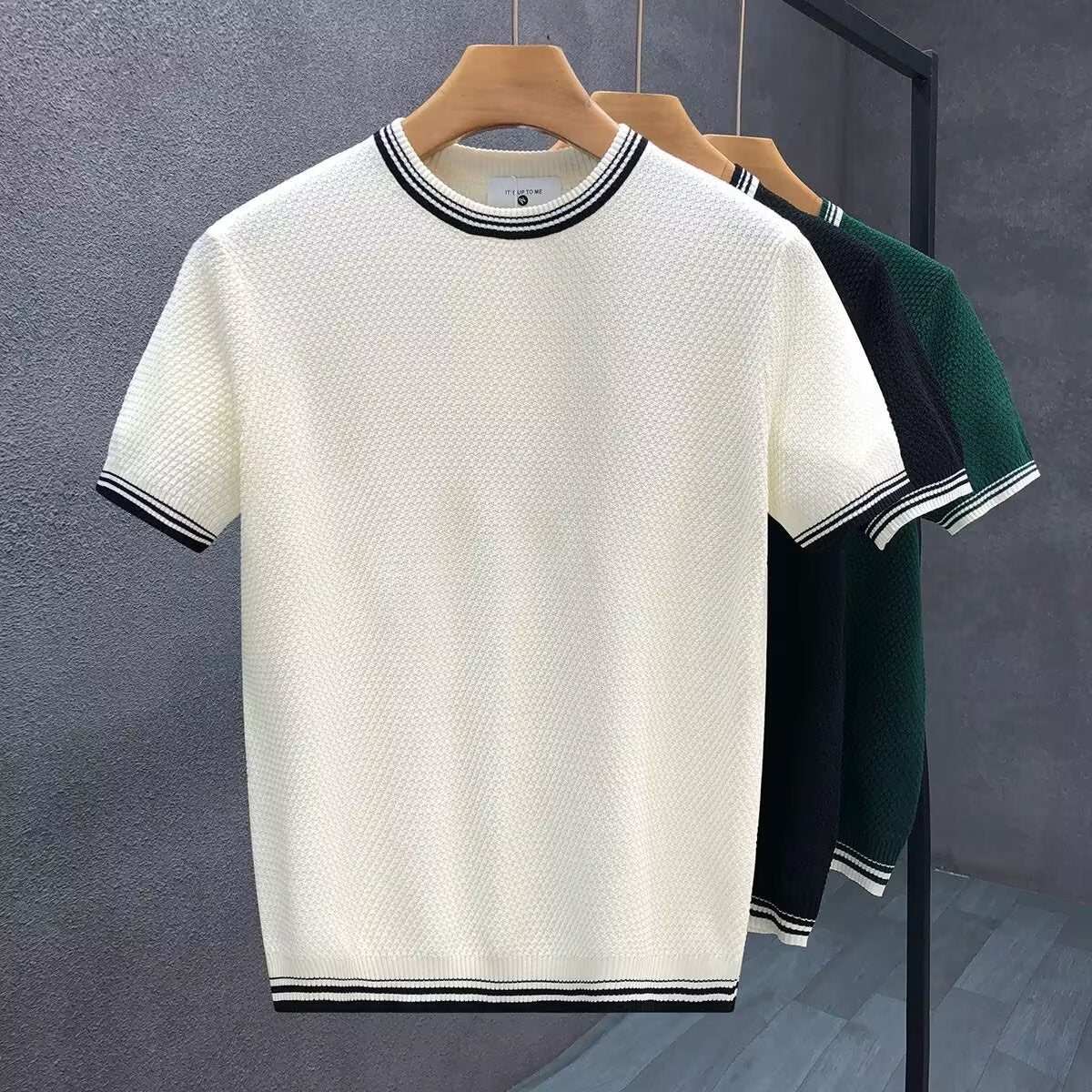 Mens Color Block Knit Shirt