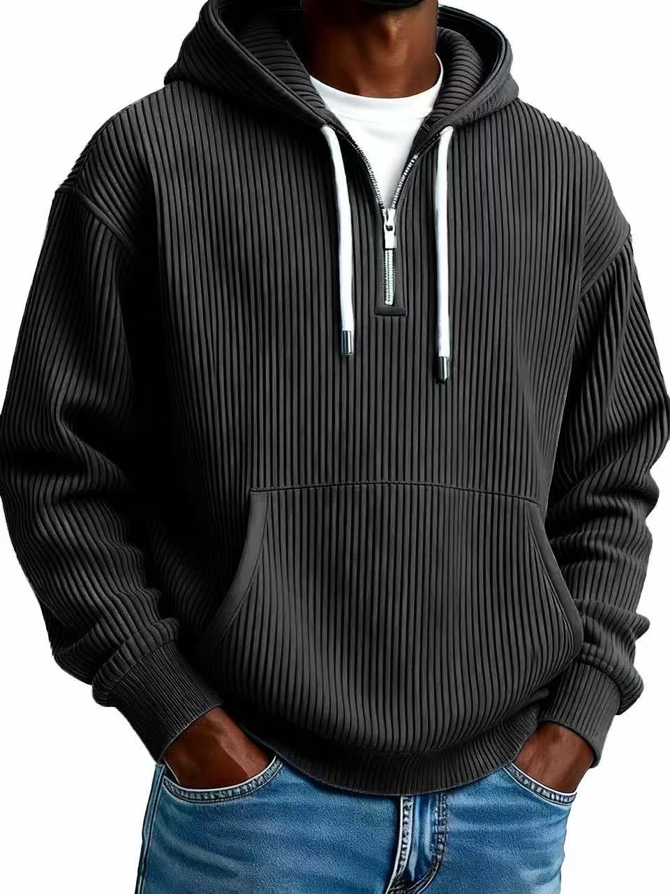 Mens Corduroy Hooded Sweatshirt